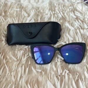 Black Sunglasses with Blue Lenses